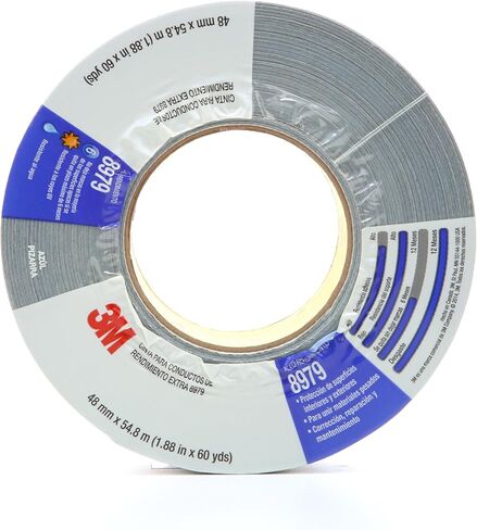3M Performance Plus 8979 Duct Tape Heavy Duty, Slate Blue, 48 mm x 55 m, 12.1 mil, 6 Month Clean Removal, Resists UV and Weather for up to 12 Months, Tears Cleanly, Curl-Resistant, 3 Rolls in Saudi Arabia