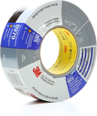 3M Performance Plus 8979 Duct Tape Heavy Duty, Slate Blue, 48 mm x 55 m, 12.1 mil, 6 Month Clean Removal, Resists UV and Weather for up to 12 Months, Tears Cleanly, Curl-Resistant, 3 Rolls in Saudi Arabia