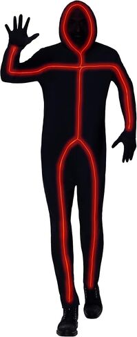 Spirit Halloween Adult Light-Up E.L. Wire Orange Stick Figure Costume | Funny Costume | Light Up Outfit in Saudi Arabia