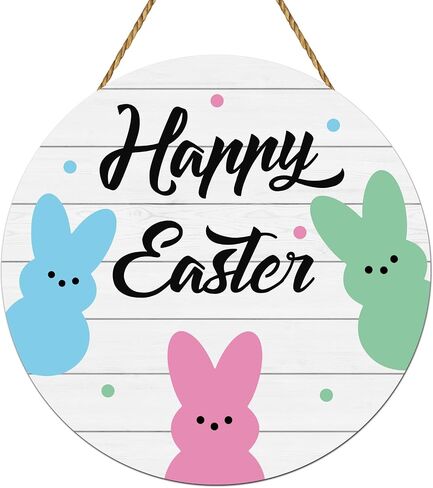Easter Wreaths for Front Door Decor Easter Door Decorations Cute Bunny Wreath Wooden Sign Bunny Hanging Decorations Front Door Hanger for Wall Indoor Home Decor in Saudi Arabia