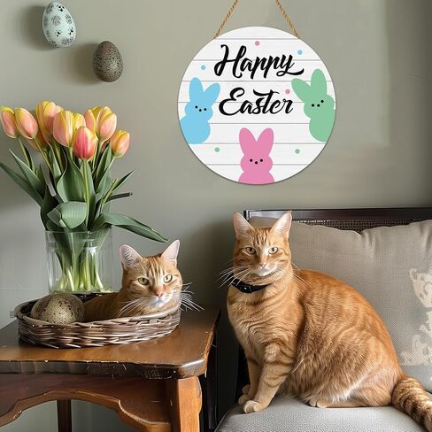 Easter Wreaths for Front Door Decor Easter Door Decorations Cute Bunny Wreath Wooden Sign Bunny Hanging Decorations Front Door Hanger for Wall Indoor Home Decor in Saudi Arabia