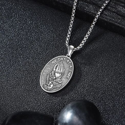 Fish Hook Cross Necklace for Men Sterling Silver Cross Pendant Necklace Religious Cross Jewelry Gifts for Men Women in Saudi Arabia