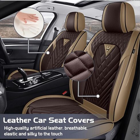 Car Seat Covers for GMC Canyon 2004-2025, Waterproof Nappa Leather Full Set Seat Cover, Anti-Slip and Comfortable Automotive Seat Protector&Accessories(Brown Coffee) in Saudi Arabia