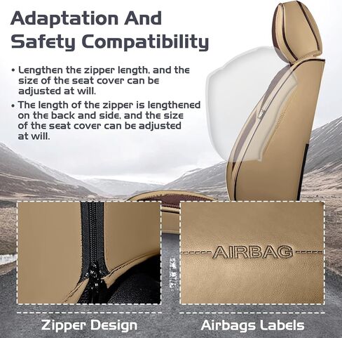 Car Seat Covers for GMC Canyon 2004-2025, Waterproof Nappa Leather Full Set Seat Cover, Anti-Slip and Comfortable Automotive Seat Protector&Accessories(Brown Coffee) in Saudi Arabia