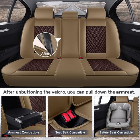 Car Seat Covers for GMC Canyon 2004-2025, Waterproof Nappa Leather Full Set Seat Cover, Anti-Slip and Comfortable Automotive Seat Protector&Accessories(Brown Coffee) in Saudi Arabia