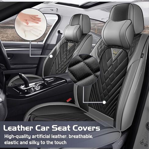 Car Seat Covers for GMC Canyon 2004-2025, Waterproof Nappa Leather Full Set Seat Cover, Anti-Slip and Comfortable Automotive Seat Protector&Accessories(Brown Coffee) in Saudi Arabia