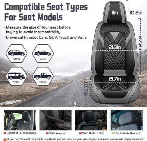 Car Seat Covers for GMC Canyon 2004-2025, Waterproof Nappa Leather Full Set Seat Cover, Anti-Slip and Comfortable Automotive Seat Protector&Accessories(Brown Coffee) in Saudi Arabia
