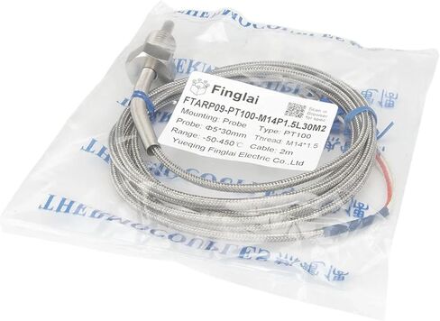 FTARP09 PT100 نوع 2 متر كابل مضفر معدني 30 مللي متر رأس التحقيق RTD مستشعر درجة الحرارة M14 الموضوع in Kuwait