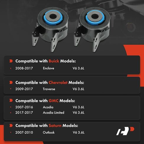 A-Premium 2 × طقم جلبة ذراع التحكم السفلي الأمامي للأمام، متوافق مع شيفروليه ترافيرس 2009-2017 وجي إم سي أكاديا 2007-2016، أكاديا المحدودة 2017 وبويك إنكليف 2008-2017 وساترن أوتلوك 2007-2010 in Saudi Arabia
