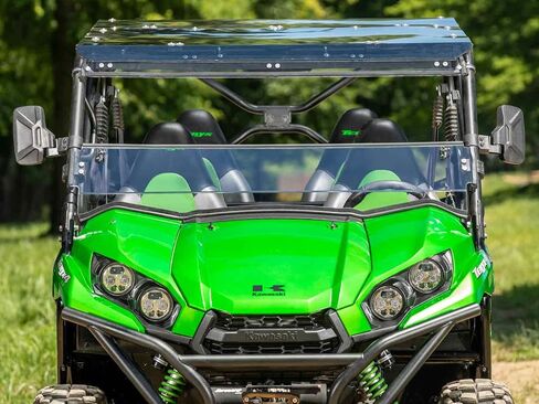 الزجاج الأمامي SuperATV شديد التحمل 3 في 1 مقاوم للخدش لعام 2016+ Kawasaki Teryx 800 / Teryx 4 800 | بولي كربونات بسمك 1/4 بوصة | خيارات كاملة أو قابلة للطي أو نصف | صنع في الولايات المتحدة الأمريكية in Saudi Arabia