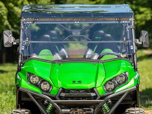 الزجاج الأمامي SuperATV شديد التحمل 3 في 1 مقاوم للخدش لعام 2016+ Kawasaki Teryx 800 / Teryx 4 800 | بولي كربونات بسمك 1/4 بوصة | خيارات كاملة أو قابلة للطي أو نصف | صنع في الولايات المتحدة الأمريكية in Saudi Arabia
