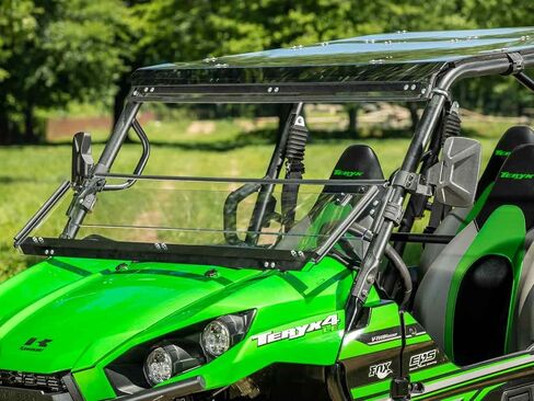 الزجاج الأمامي SuperATV شديد التحمل 3 في 1 مقاوم للخدش لعام 2016+ Kawasaki Teryx 800 / Teryx 4 800 | بولي كربونات بسمك 1/4 بوصة | خيارات كاملة أو قابلة للطي أو نصف | صنع في الولايات المتحدة الأمريكية in Saudi Arabia