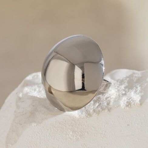 Gold Chunky Statement Rings for Women,Silver Dome Western Jewelry No Tarnish Adjustable Thick Vintage Trendy Open Rings Jewelry Gifts for Women in Saudi Arabia