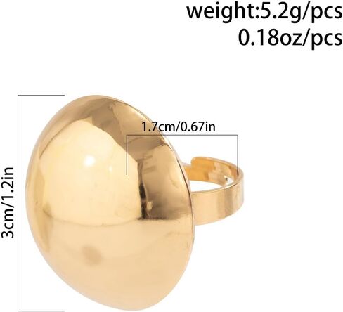 Gold Chunky Statement Rings for Women,Silver Dome Western Jewelry No Tarnish Adjustable Thick Vintage Trendy Open Rings Jewelry Gifts for Women in Saudi Arabia