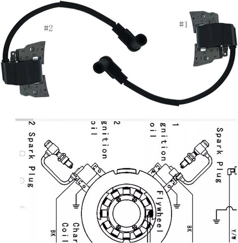 Replacement Ignition Coil Module compatible with Kawasaki 21121-2105#1, 21121-2106#2 FD731V in Kuwait