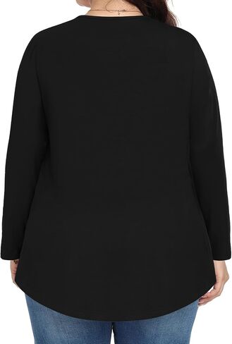 Womens Plus Size Tops Long Sleeve Shirts Fall Tunic Loose Fit Blouses with Leggings 1X-5X in Saudi Arabia