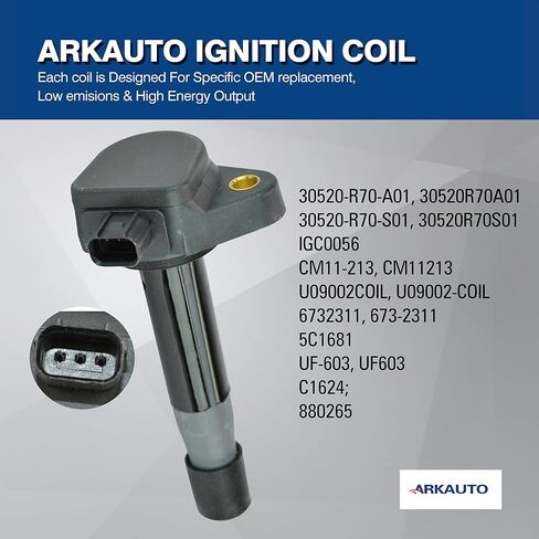 6PCS ARKAUTO IGNITION COIL 30520-R70-A01 30520R70A01 30520-R70-S01 30520R70S01 UF603 UF-603 CM11-213 CM11213 FOR Acura RL TL TSX Honda Accord Odyssey Crosstour 3.5 3.7 J35Z J37A in Saudi Arabia