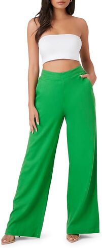 Forever 21 Womens Linen-Blend Wide-Leg Pants in Saudi Arabia