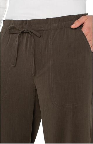 Liverpool Women's Pull on Tie Waist Wide Leg Ankle Pants in Kuwait