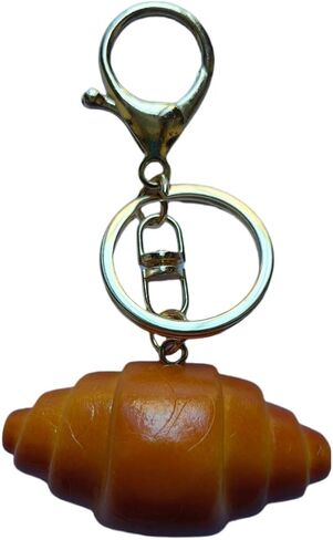 Cute French Bread Keychain Resin Creative Breads Croissant Keyring Purse Car Accessories in Saudi Arabia