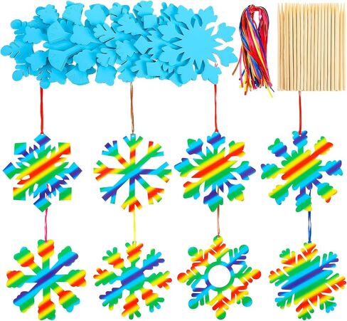80 Sets 8 Styles Magic Color Scratch Green Christmas Tree Ornaments 5.1 Inches Christmas Crafts Kits Rainbow Scratch Ornaments for Activities Winter Season Party Favors (House) in Saudi Arabia