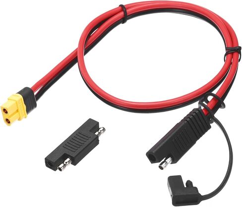 MECCANIXITY 12AWG SAE إلى XT60 كابل تمديد موصل 9.8 قدم، XT60 أنثى إلى سلك SAE مع محول عكسي قطبي للسيارات والألواح الشمسية والشحن in Saudi Arabia