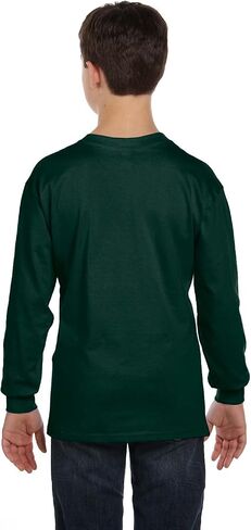 Hanes Youth 6.1 oz. Tagless ComfortSoft Long-Sleeve T-Shirt - DEEP Forest - M in Saudi Arabia