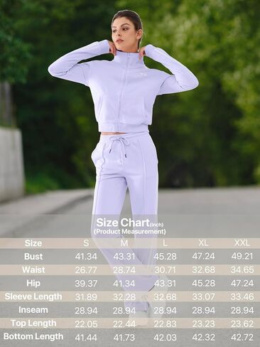 DITOK Track Suits for Women Set 2 Piece Spring Lounge Outfits Zip Up Sweatshirt & Sweatpants with Pocket Jogger Sweatsuits in Kuwait