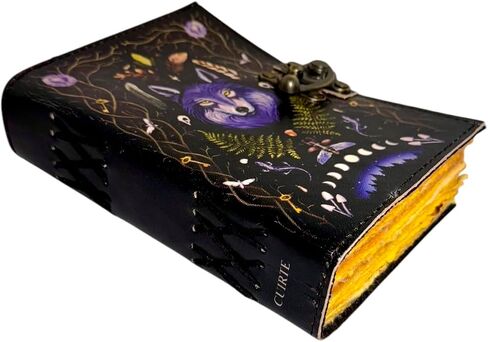 كتاب تهجئة لمجلة الظلال مع قفل قفل لوازم السحر العتيقة المصنوعة يدويًا من الجلد لونا العث ومورفو فراشة طباعة مذكرات لوازم السحر الصلاة الوثنية الويكا ديكور دفتر يوميا in Saudi Arabia