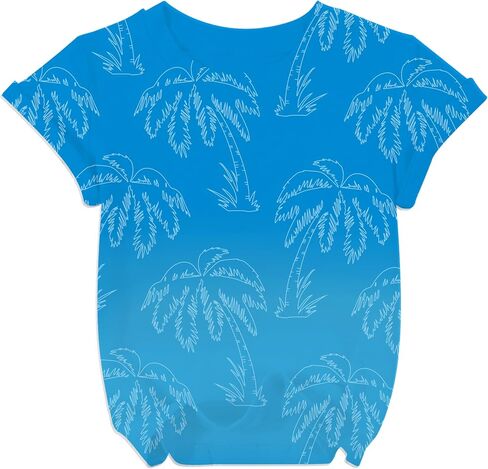 Hawaiian Shirts for Boys Tropical Palm Tree Graphic T-Shirt Casual Cool Hawaiian Shirt for Kids 6-13 Years in Saudi Arabia