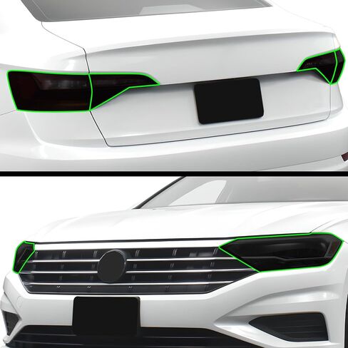 BOGAR TECH DESIGNS Precut for Volkswagen Jetta 2019-2024 Full Headlight Taillight Head Tail Light PPF Tint Kit, Dark Smoke in Saudi Arabia