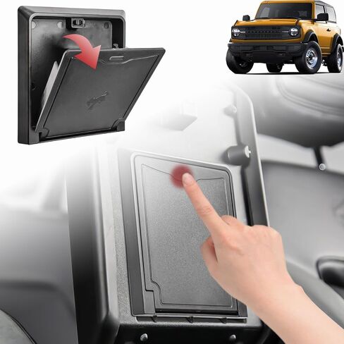 Center Console Hidden Storage Box Compatible with 2021 2022 2023 2024 Ford Bronco 2/4 Door Interior Accessories Armrest Organizer Insert Tray Secret Compartment (Not for 2025), Black in Saudi Arabia