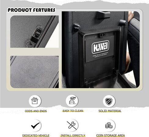 Center Console Hidden Storage Box Compatible with 2021 2022 2023 2024 Ford Bronco 2/4 Door Interior Accessories Armrest Organizer Insert Tray Secret Compartment (Not for 2025), Black in Saudi Arabia