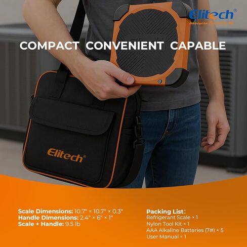 Elitech LMC-300A HVAC Refrigerant Charging Scale Freon Recovery Weighing Scale 330lbs with Auto Open/Stop Charging Valve in Kuwait