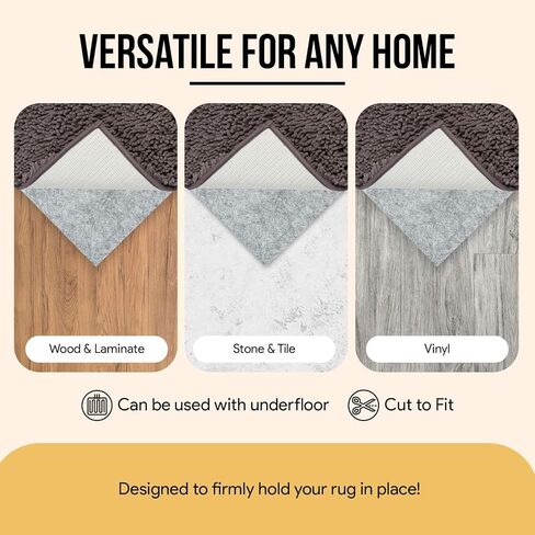 MAYSHINE Basics Premium Comfort Rug Pad - Also Available with Non Slip Option - Safe for All Floors and Finishes Including Hardwoods (4' x 6') in Kuwait