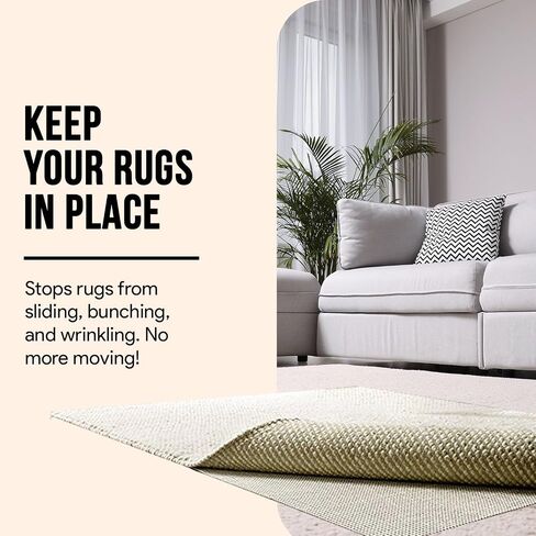MAYSHINE Basics Premium Comfort Rug Pad - Also Available with Non Slip Option - Safe for All Floors and Finishes Including Hardwoods (4' x 6') in Kuwait