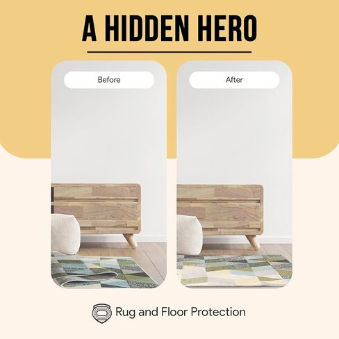 MAYSHINE Basics Premium Comfort Rug Pad - Also Available with Non Slip Option - Safe for All Floors and Finishes Including Hardwoods (4' x 6') in Kuwait