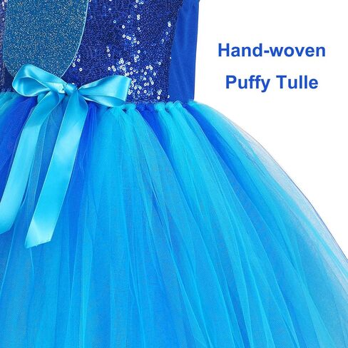 Costume for Girls 1-10Y Halloween Kids Sequin Tutu Dress Birthday Party Clothes with Headband in Saudi Arabia