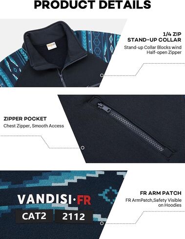 FR Hoodies for Men 100% C Flame Resistant Pullover 12oz FR Sweatshirt Heavy Weight Hooded Shirt in Kuwait