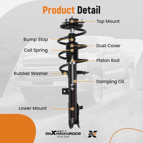 maXpeedingrods 2Pcs Front Struts for Dodge Caliber 2007-2012 2.0 L I4, 172367 172368 Shock Absorbers Struts with Coil Spring Assembly in Saudi Arabia
