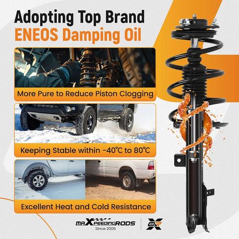 maXpeedingrods 2Pcs Front Struts for Dodge Caliber 2007-2012 2.0 L I4, 172367 172368 Shock Absorbers Struts with Coil Spring Assembly in Saudi Arabia