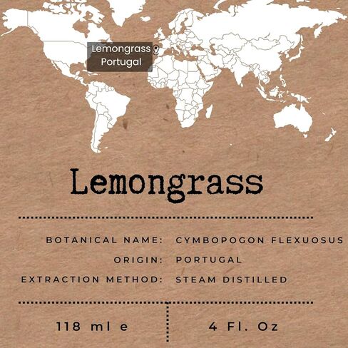 Lemongrass Essential Oil 4 Fl Oz | 100% Pure & Natural Oil with Glass Dropper | Steam-Distilled for Diffusers, Aromatherapy, Skin & Hair Care in Saudi Arabia