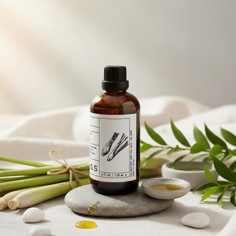 Lemongrass Essential Oil 4 Fl Oz | 100% Pure & Natural Oil with Glass Dropper | Steam-Distilled for Diffusers, Aromatherapy, Skin & Hair Care in Saudi Arabia