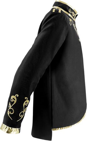 Mens Palace Prince Costume Gold Embroidered Jacket Adult Medieval Court Uniform Officer Punk Halloween Cosplay Suit in Saudi Arabia