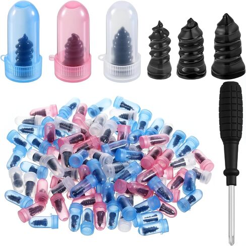 200Pcs Tire Repair Rubber Nail Kit, 3 Size Tire Repair Kit with Plugs, Self-Service Screw in Tire Plugs with Screwdriver for Car, Motorcycle, Truck in Saudi Arabia