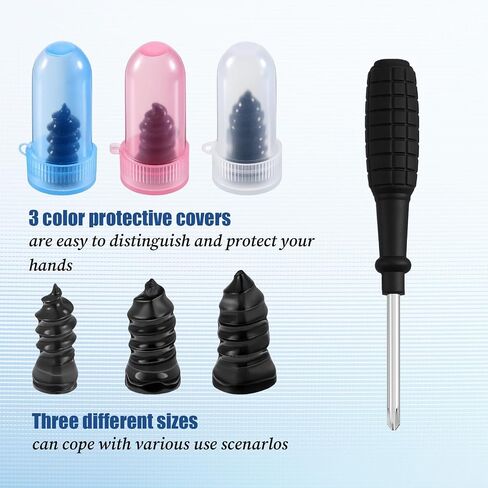 200Pcs Tire Repair Rubber Nail Kit, 3 Size Tire Repair Kit with Plugs, Self-Service Screw in Tire Plugs with Screwdriver for Car, Motorcycle, Truck in Saudi Arabia