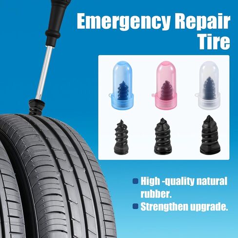 200Pcs Tire Repair Rubber Nail Kit, 3 Size Tire Repair Kit with Plugs, Self-Service Screw in Tire Plugs with Screwdriver for Car, Motorcycle, Truck in Saudi Arabia
