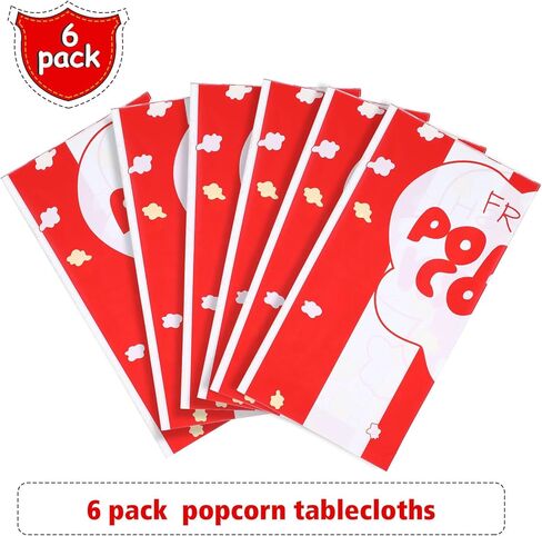 3 Pieces Popcorn Tablecloth Decorations Plastic Popcorn Table Cover Carnival Theme Party Tablecloth for Carnival Party, Circus Themed, Movie Night Birthday Party Supplies, 54 x 108 Inch in Saudi Arabia