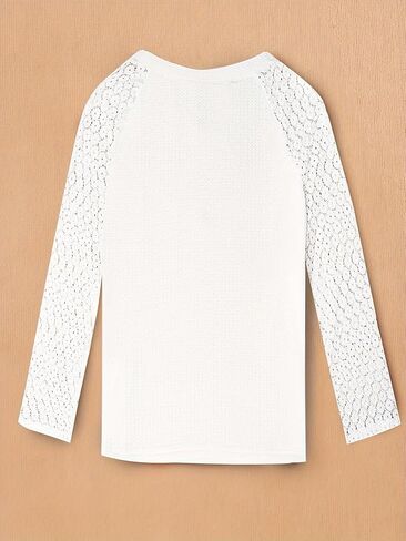 Plus Size Women's Lace Long Sleeve Shirts V Neck with Buttons Tops Dressy Casual Blouses 2025 Fall in Saudi Arabia