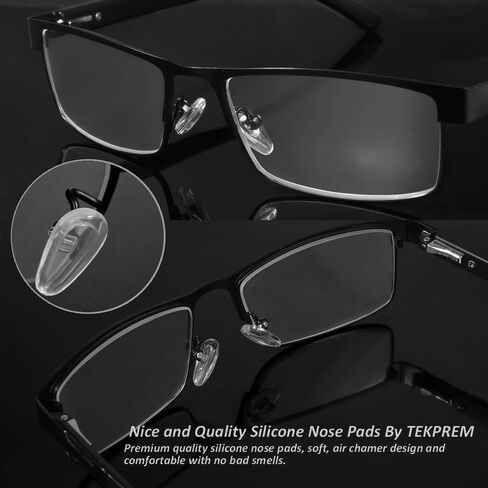 Eyeglasses Nose Pads, TEKPREM Glasses Nose Pads Replacement Repair Tools Kit with 5 Pairs of Air Chamber Silicone Nose Pads,Screws,Screwdrivers,Tweezer and Cleaning Cloth for Glasses and Sunglasses in Kuwait